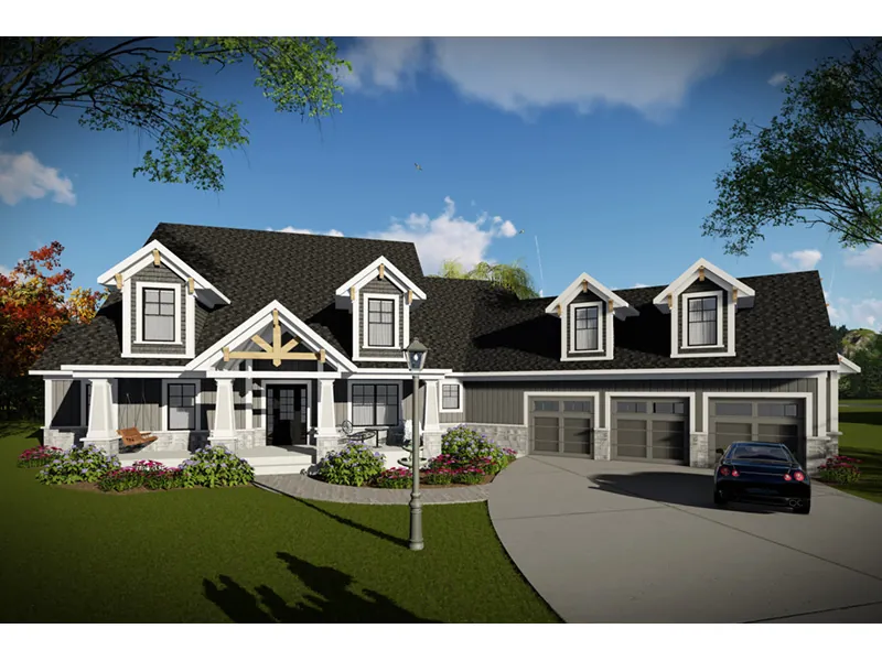 Arts & Crafts House Plan Front Image - Concord Vineyard Country Home 051D-0988 - Shop House Plans and More