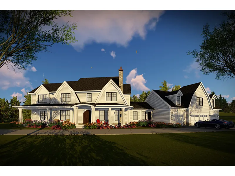 Farmhouse Plan Front Image - Mulberry Lane Luxury Home 051D-0989 - Shop House Plans and More