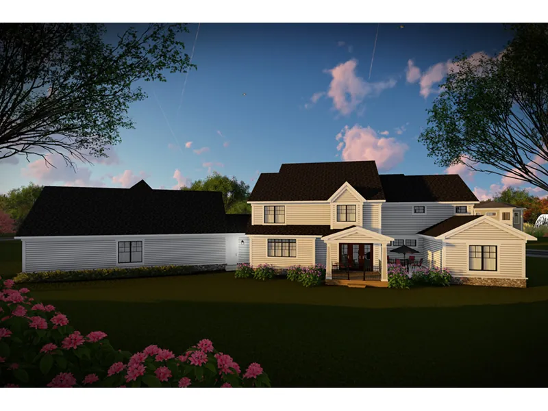 Farmhouse Plan Rear Photo 01 - Mulberry Lane Luxury Home 051D-0989 - Shop House Plans and More