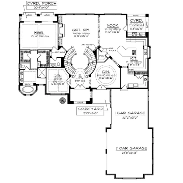 European House Plan First Floor - Ronaldo Italian Home 051D-0990 - Shop House Plans and More