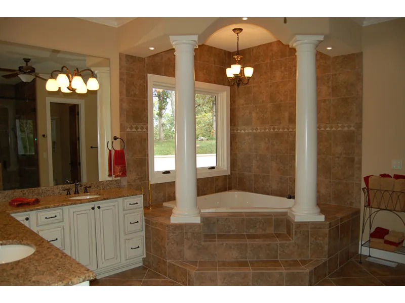 Luxury House Plan Master Bathroom Photo 01 - Palamino Mediterranean Home 051D-0994 - Shop House Plans and More