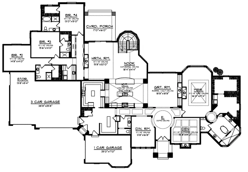 Rustic House Plan First Floor - Hayward Hill Luxury Home 051D-0996 - Search House Plans and More