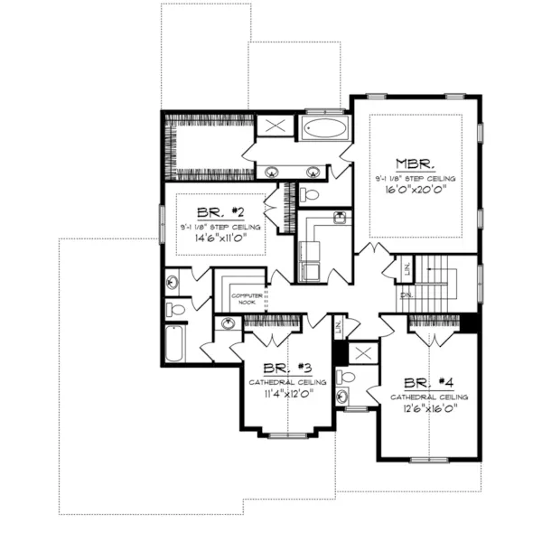 Country House Plan Second Floor - Mayer Field Two-Story Home 051D-1008 - Shop House Plans and More