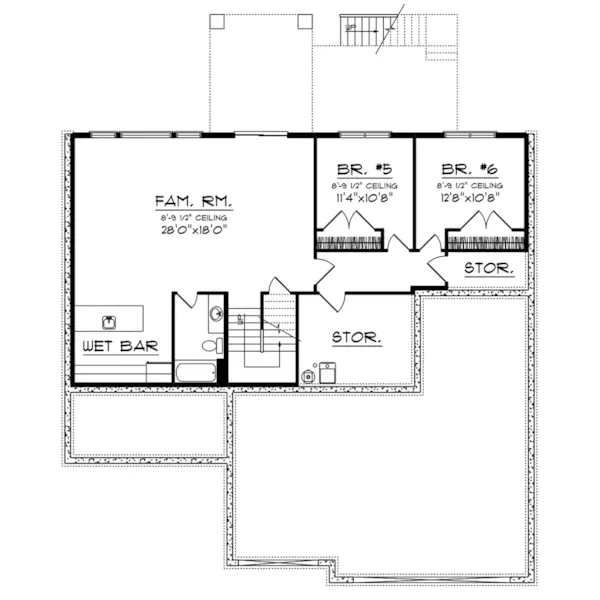 Country House Plan Lower Level Floor - Shady Grove Luxury Home 051D-1009 - Shop House Plans and More