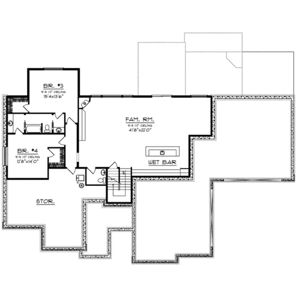 Luxury House Plan Lower Level Floor - Tandy Place Luxury Home 051D-1010 - Shop House Plans and More