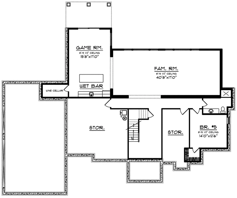 Mountain House Plan Lower Level Floor - Miller Point Luxury Home 051D-1011 - Shop House Plans and More