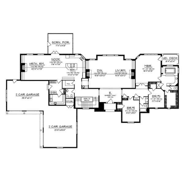 English Cottage House Plan First Floor - Schoenfield Luxury European Home 051S-0001 - Shop House Plans and More