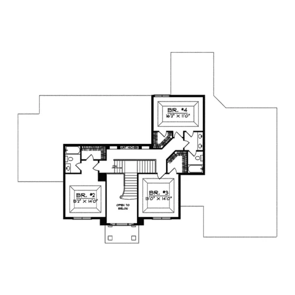 Colonial House Plan Second Floor - Tristan European Style Home 051S-0003 - Shop House Plans and More