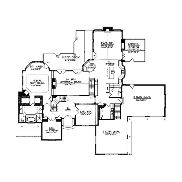 Arts & Crafts House Plan First Floor - Laurent English Luxury Home 051S-0004 - Shop House Plans and More