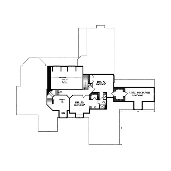 Arts & Crafts House Plan Second Floor - Laurent English Luxury Home 051S-0004 - Shop House Plans and More