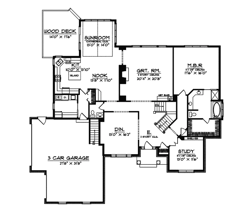 European House Plan First Floor - Essman Spring Luxury Home 051S-0006 - Search House Plans and More