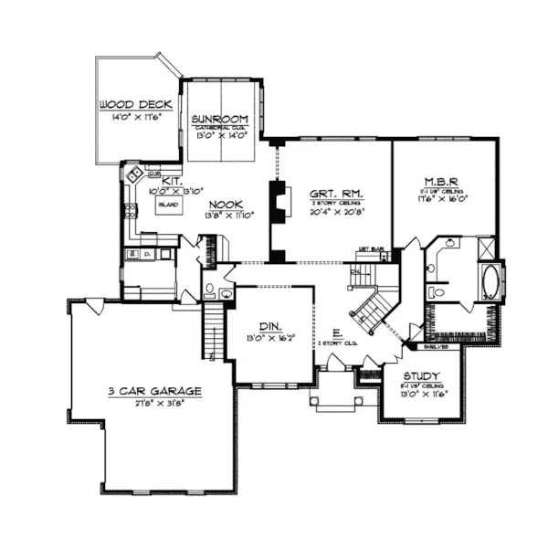 Traditional House Plan First Floor - Essman Spring Luxury Home 051S-0006 - Search House Plans and More