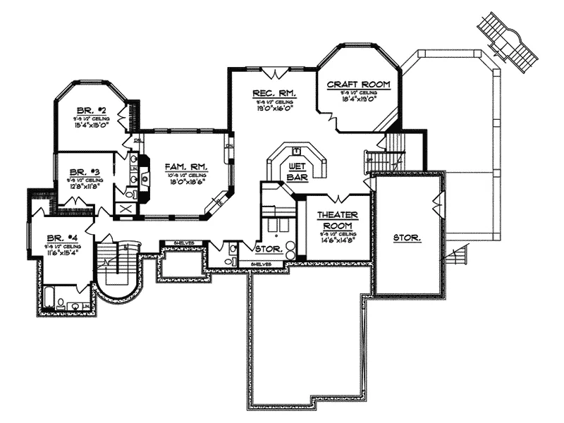 Modern House Plan Lower Level Floor - Hildesheim Manor Luxury Home 051S-0007 - Search House Plans and More