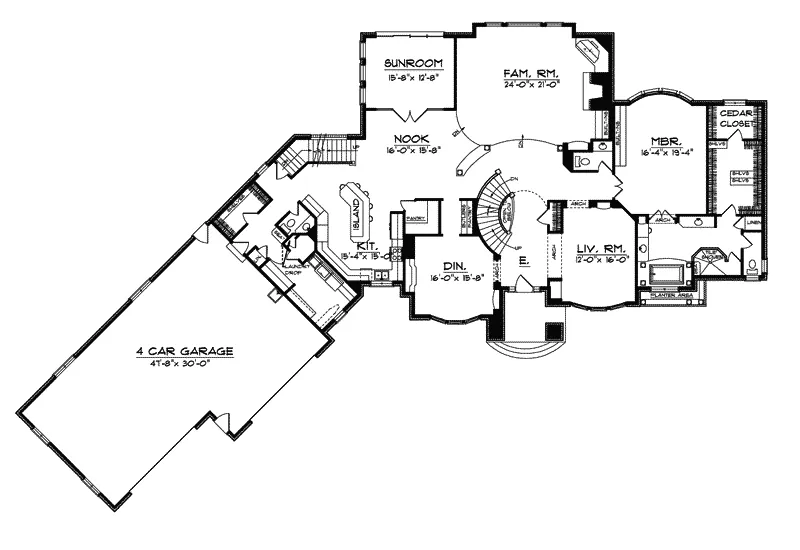 Southern House Plan First Floor - Old Bonhomme Place Luxury Home 051S-0012 - Shop House Plans and More