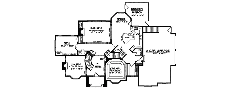 Tudor House Plan First Floor - Crenshaw Manor Tudor Home 051S-0017 - Search House Plans and More