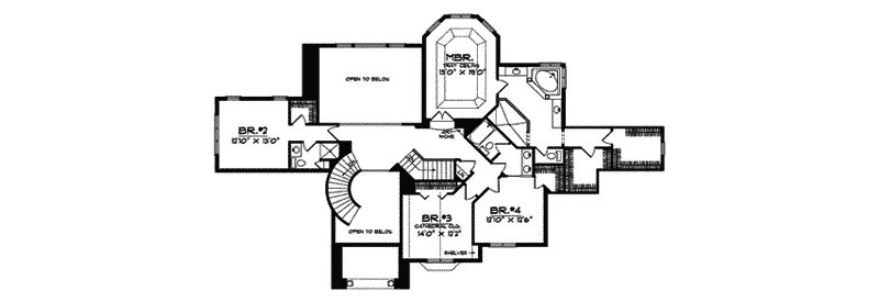 Tudor House Plan Second Floor - Crenshaw Manor Tudor Home 051S-0017 - Search House Plans and More