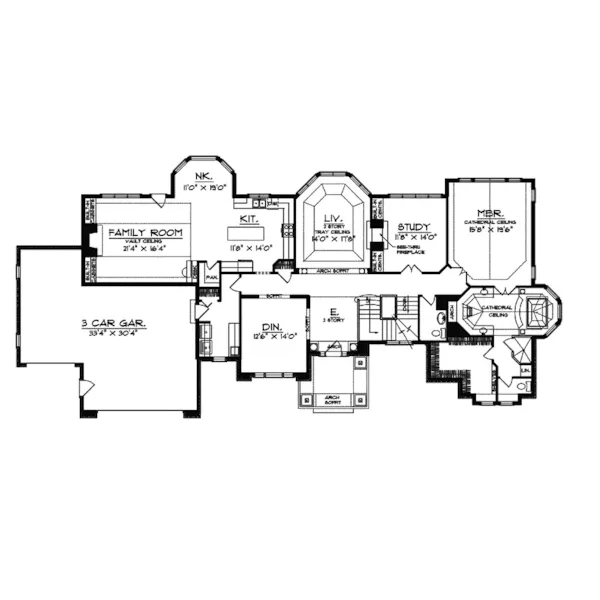 European House Plan First Floor - Glyn Cagny Luxury Home 051S-0018 - Search House Plans and More