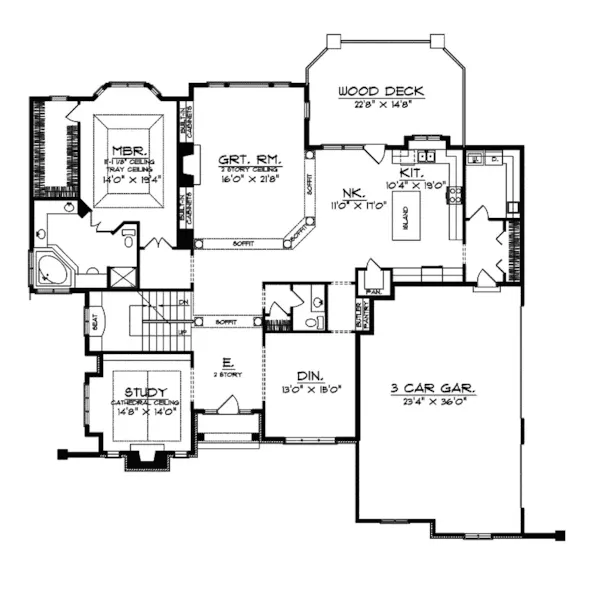 Craftsman House Plan First Floor - Olivia Anne Luxury Home 051S-0019 - Shop House Plans and More