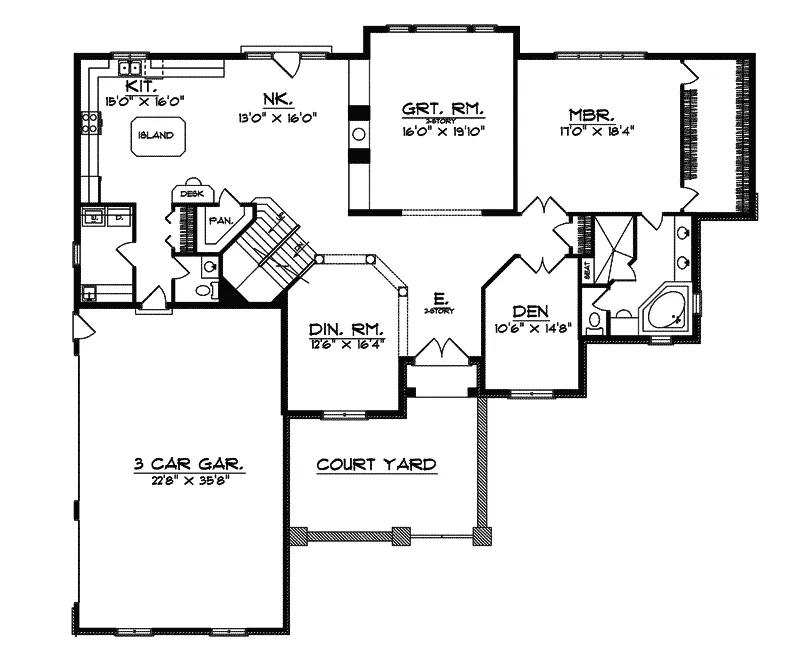 Tudor House Plan First Floor - Arabelle Luxury European Home 051S-0022 - Search House Plans and More
