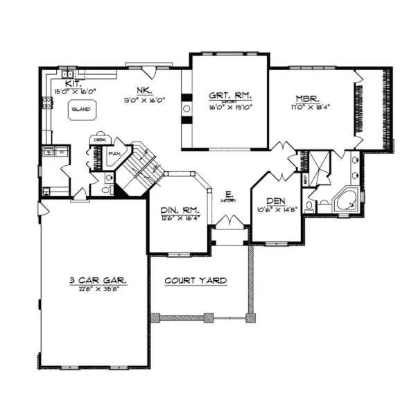 Tudor House Plan First Floor - Arabelle Luxury European Home 051S-0022 - Search House Plans and More