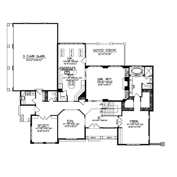 Modern House Plan First Floor - Lily Lake Luxury Home 051S-0023 - Shop House Plans and More