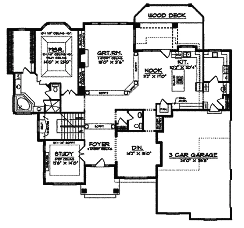 Modern House Plan First Floor - Marshall Creek Luxury Home 051S-0030 - Shop House Plans and More