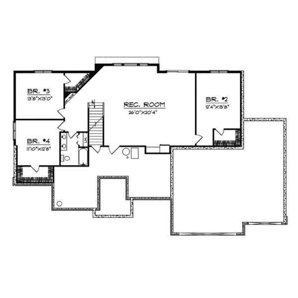 Ranch House Plan Lower Level Floor - Peregrina European Country Home 051S-0032 - Shop House Plans and More