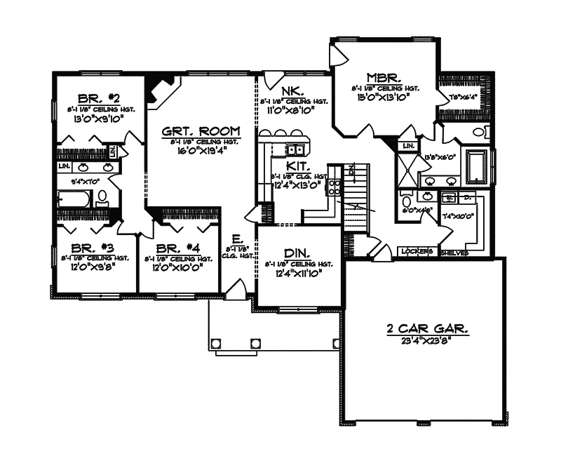 Traditional House Plan First Floor - Heston Ranch Home 051S-0036 - Search House Plans and More