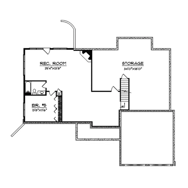 Traditional House Plan Lower Level Floor - Heston Ranch Home 051S-0036 - Search House Plans and More