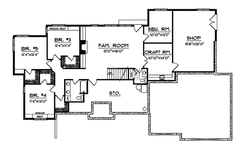 Tudor House Plan Lower Level Floor - Briarcliff Manor Luxury Home 051S-0037 - Search House Plans and More