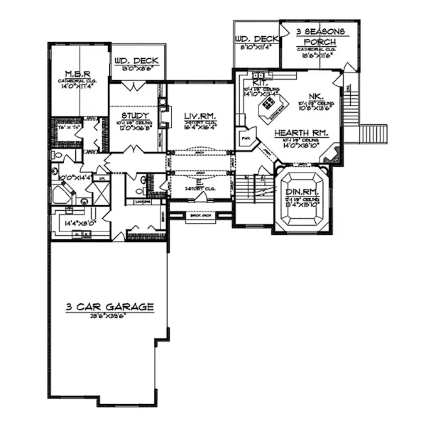 Southern House Plan First Floor - Olympia Field Luxury Home 051S-0038 - Shop House Plans and More