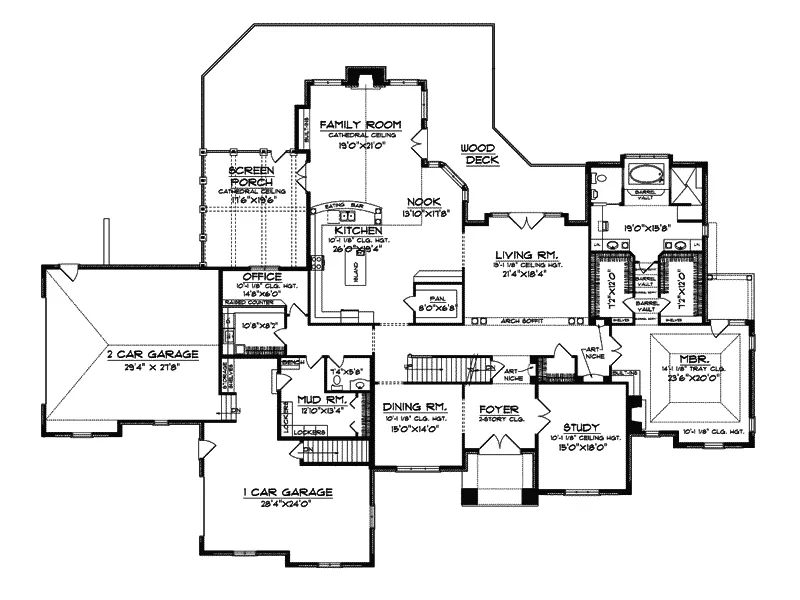 Craftsman House Plan First Floor - Armenia Luxury Tudor Home 051S-0042 - Search House Plans and More