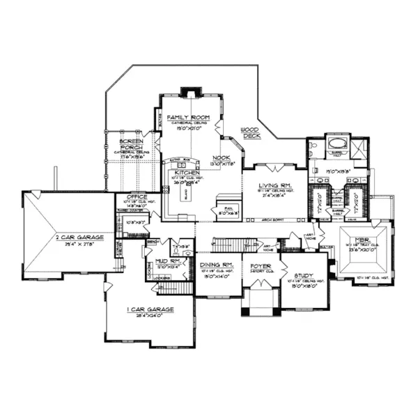 Craftsman House Plan First Floor - Armenia Luxury Tudor Home 051S-0042 - Search House Plans and More