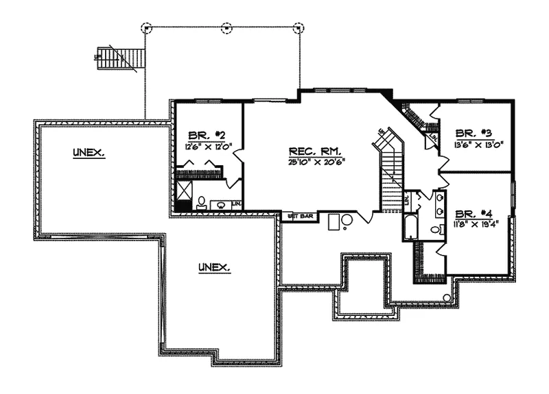 Ranch House Plan Lower Level Floor - Desmond Manor Luxury Home 051S-0043 - Search House Plans and More