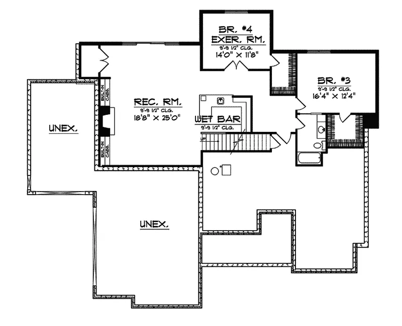 Shingle House Plan Lower Level Floor - Cornelius Manor Luxury Home 051S-0046 - Search House Plans and More