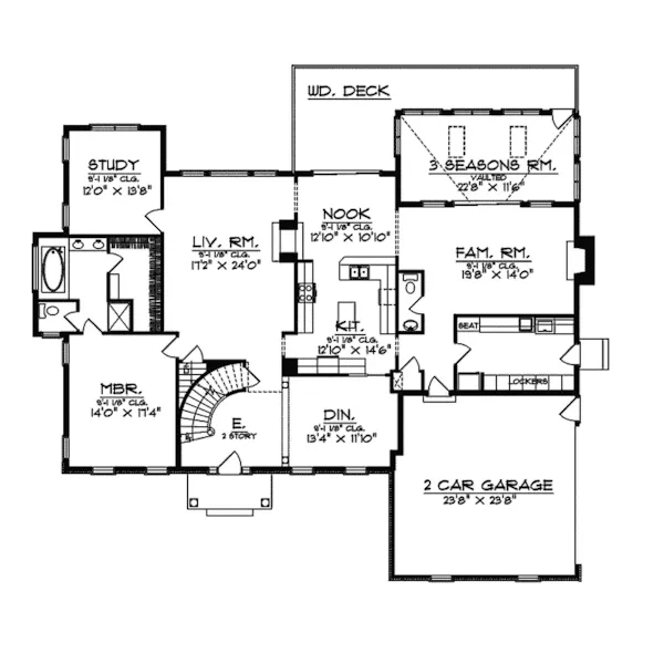 Early American House Plan First Floor - Gareth Manor Luxury Greek Home 051S-0047 - Search House Plans and More