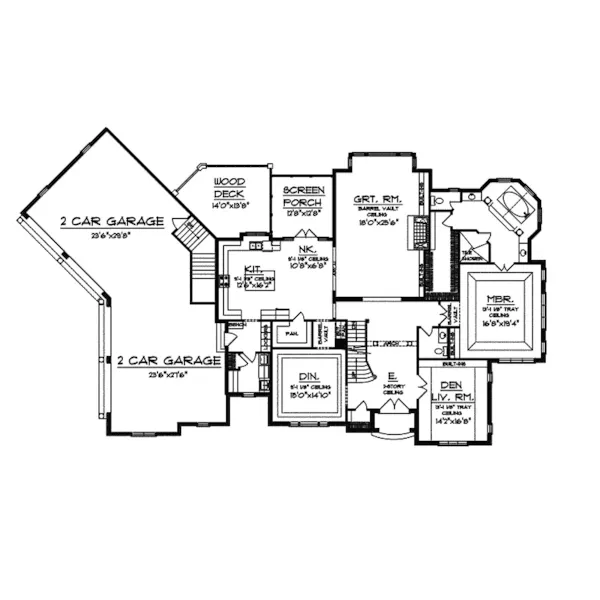 Modern House Plan First Floor - Honey Cypress Luxury Home 051S-0049 - Search House Plans and More