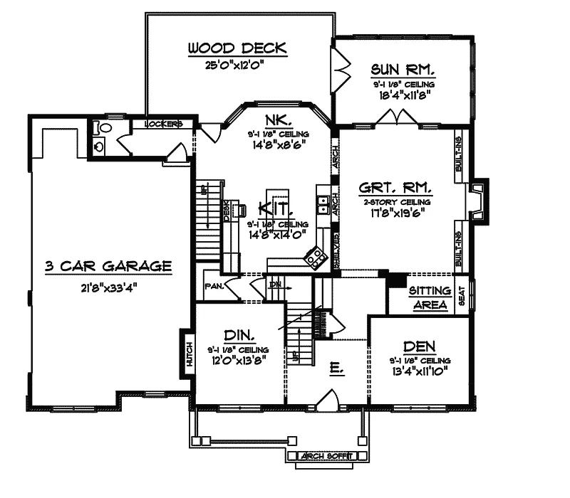 Southern House Plan First Floor - Jabari Luxury Farmhouse 051S-0051 - Search House Plans and More