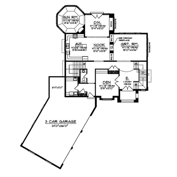 Shingle House Plan First Floor - Montaillou Luxury Home 051S-0052 - Shop House Plans and More