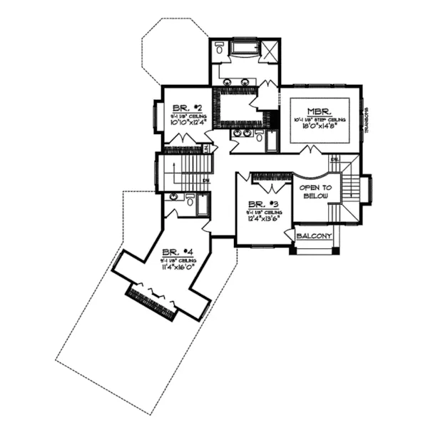 Shingle House Plan Second Floor - Montaillou Luxury Home 051S-0052 - Shop House Plans and More