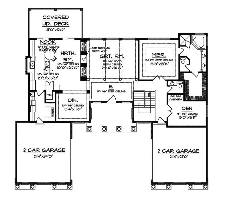 Modern House Plan First Floor - Parklawn Luxury Home 051S-0053 - Shop House Plans and More