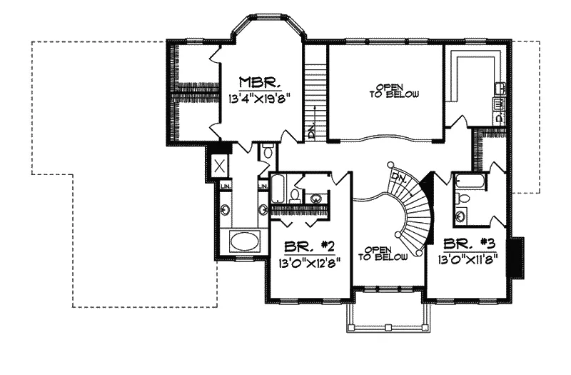 Southern Plantation House Plan Second Floor - Mullins Luxury Home 051S-0056 - Shop House Plans and More