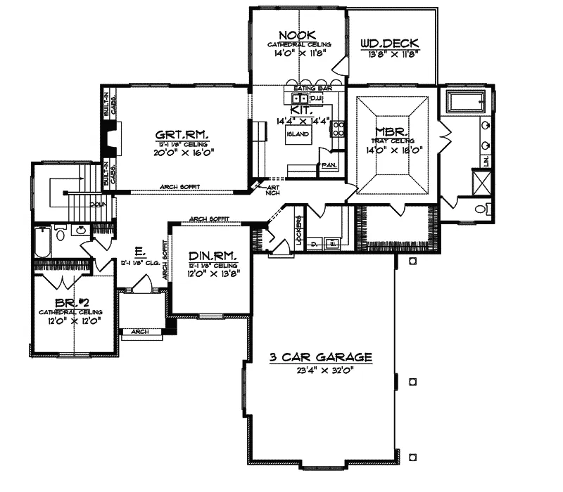 Country House Plan First Floor - Goldwood Country French Home 051S-0057 - Search House Plans and More