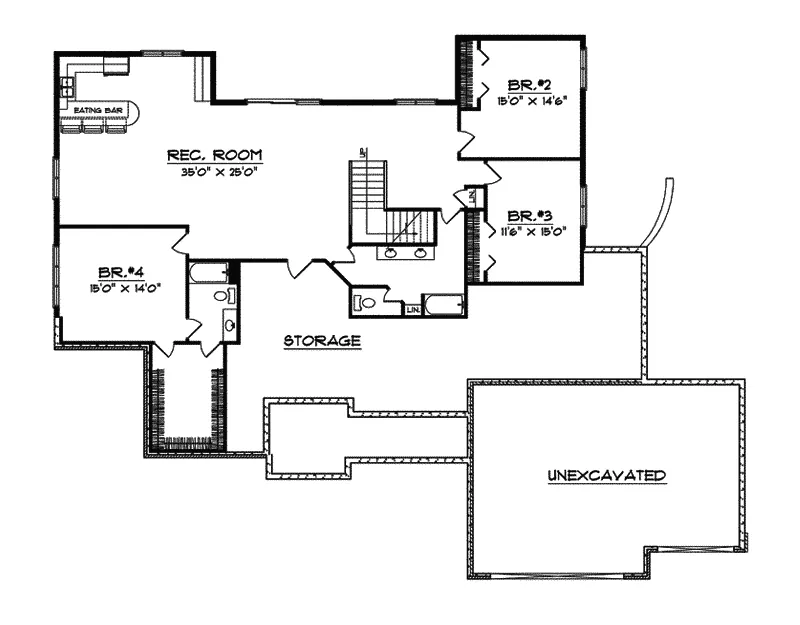 Luxury House Plan Lower Level Floor - Reinhardt Luxury Ranch Home 051S-0058 - Shop House Plans and More