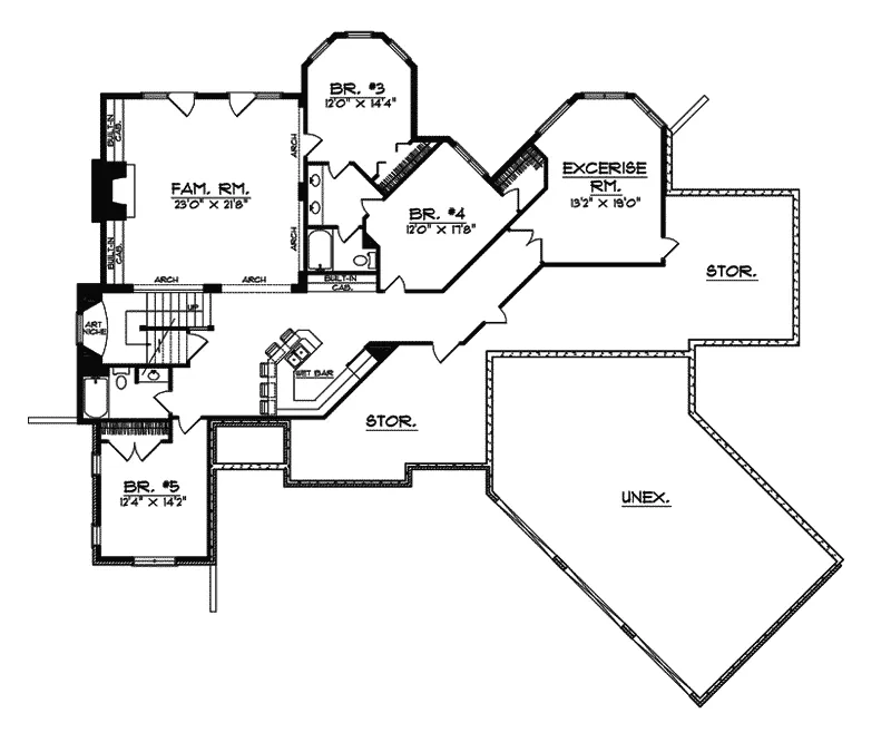Luxury House Plan Lower Level Floor - Sanderson Manor Luxury Home 051S-0060 - Shop House Plans and More