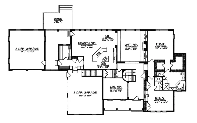 Traditional House Plan First Floor - Abilene Country Home 051S-0061 - Search House Plans and More