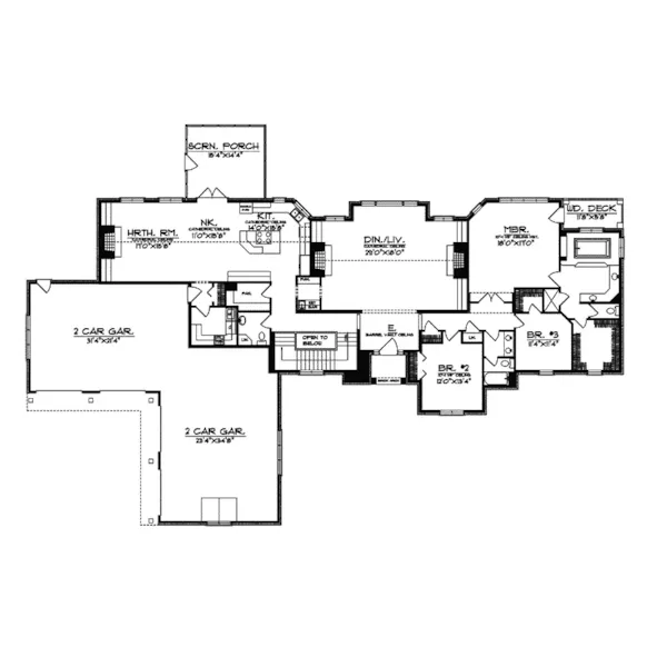 English Cottage House Plan First Floor - Liechtenstein European Home 051S-0063 - Shop House Plans and More