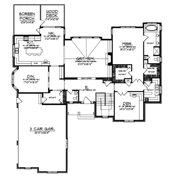 Traditional House Plan First Floor - Chapparal Luxury Ranch Home 051S-0064 - Search House Plans and More