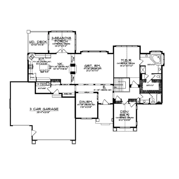 Luxury House Plan First Floor - Cartanegra Craftsman Home 051S-0065 - Search House Plans and More