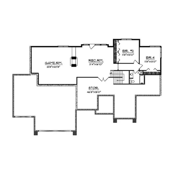 Luxury House Plan Lower Level Floor - Cartanegra Craftsman Home 051S-0065 - Search House Plans and More